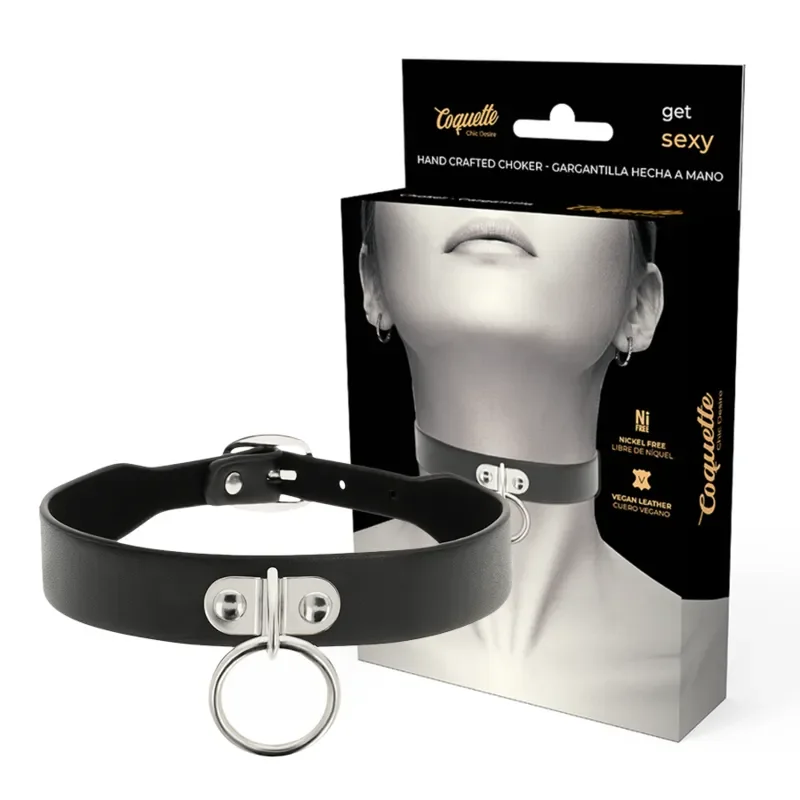 COQUETTE CHIC DESIRE - COLIER VEGAN DIN PIELE ACCESORIU FETIȘ