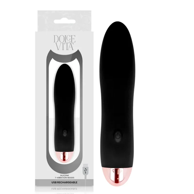 DOLCE VITA Vibrator reîncarcabil Four Black 7 functii de vibratie