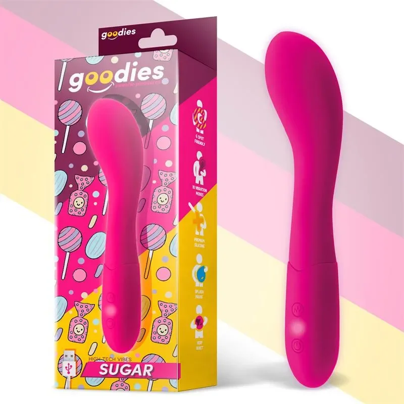 GOODIES Vibrator Sugar G-Spot Vibe USB din silicon fuchsia cu 10