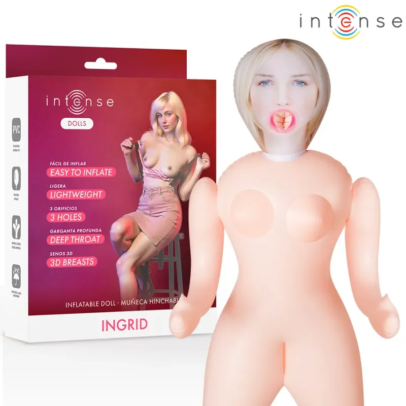 Intense Dolls Ingrid – păpușă gonflabilă cu trei zone de stimulare