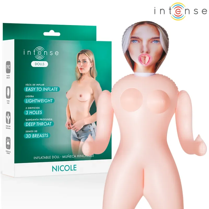 Intense Dolls Nicole – păpușă gonflabilă cu trei zone de stimulare