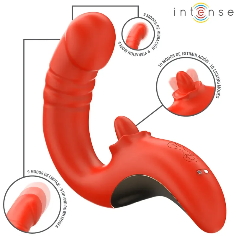 INTENSE Vibrator – PAULINA U-SHAPED stimulator în forma de U rosu