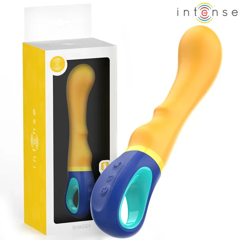 INTENSE Vibrator – SHAGGY pentru punctul G galben cu vibratii r
