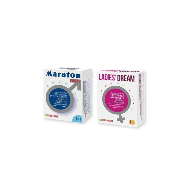 PARAPHARM Pachet pentru cupluri: Capsule afrodisiace MARATON FORTE 4 buc +