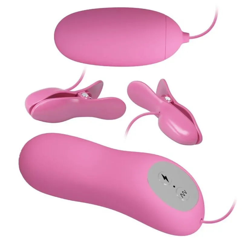 PRETTYLOVE Clame pentru sfârcuri cu vibrații stimulare electrică și tel
