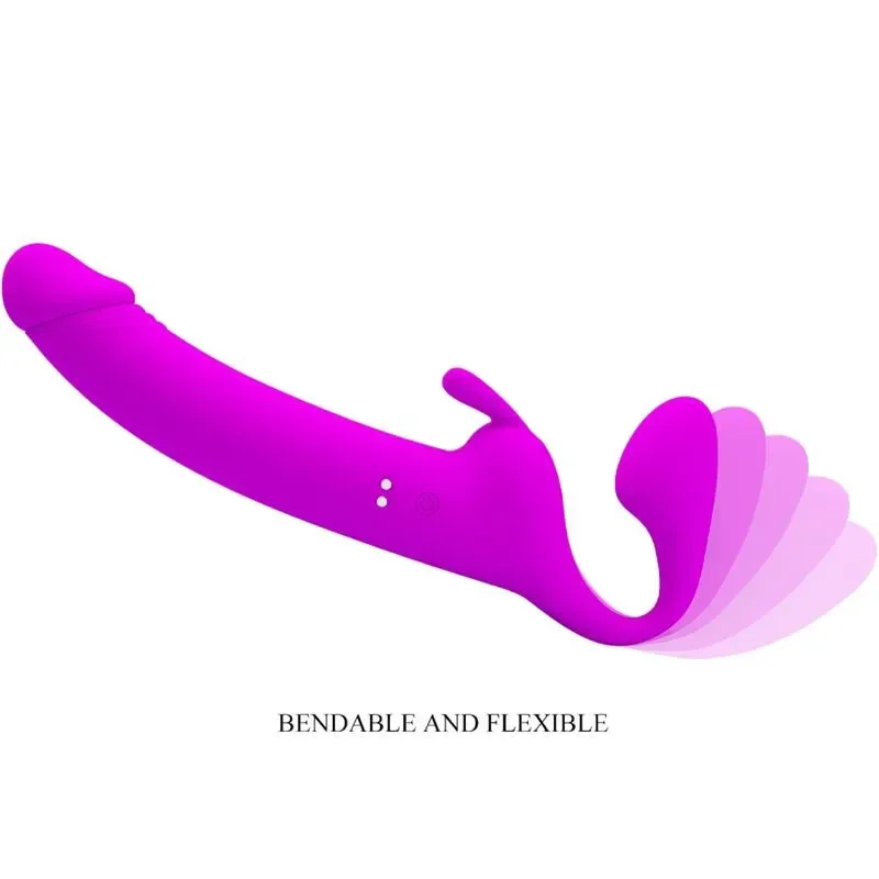 PRETTYLOVE Strap-on fara curea Zanini 10 vibratii mov