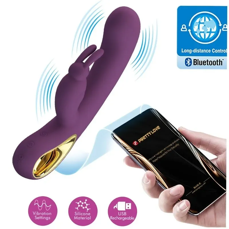 PRETTYLOVE Vibrator – LIAM RABBIT cu stimulator pentru punctul G v