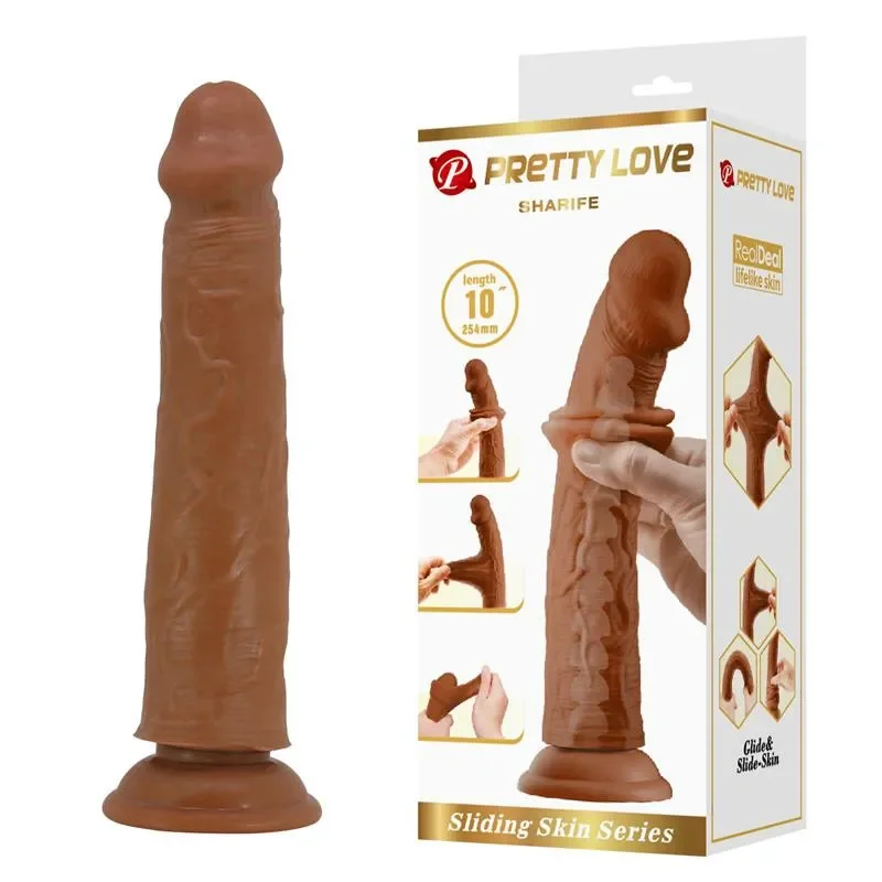 PRETTYLOVE Dildo realist cu piele glisanta 25 cm