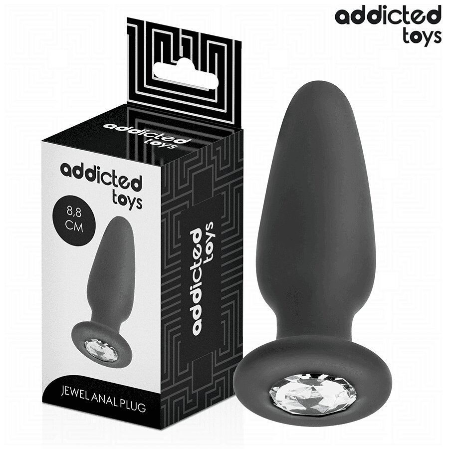 ADDICTED TOYS Plug anal din silicon medical cu bază bijuterie mărime S 8.8 cm