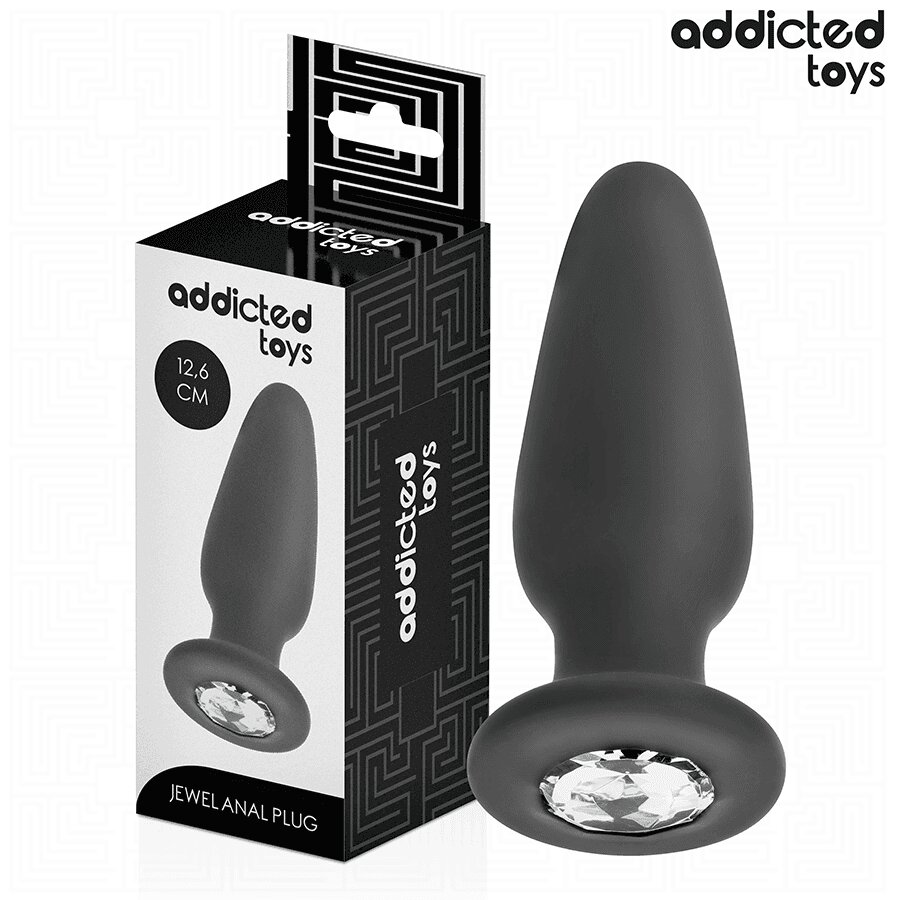 ADDICTED TOYS Plug anal silicon medical cu bază bijuterie mărime L 12.6 cm