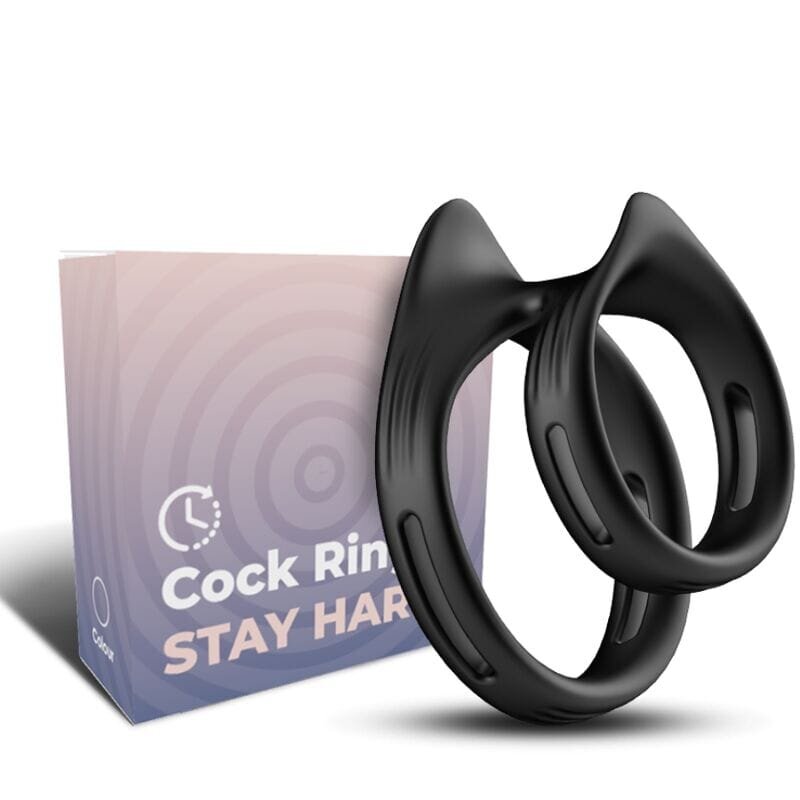 ARMONY Inel dublu – Dualring din silicon elastic negru