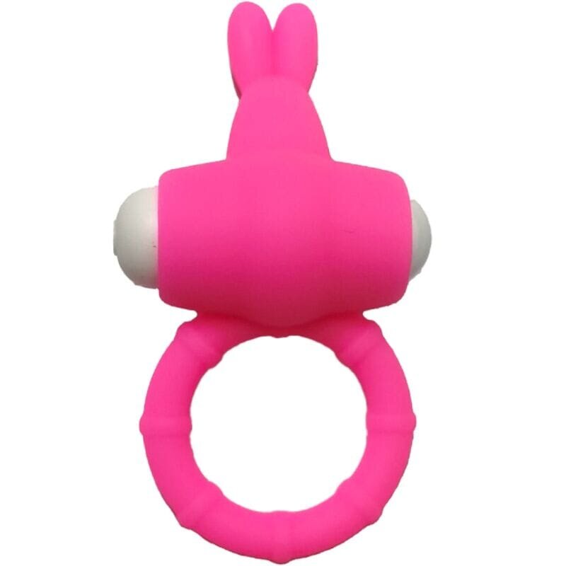 ARMONY Inel pentru penis cu vibrații – MS Bunny Vibrator Ring silicon medical baterii LR41 roz