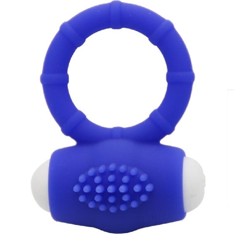 ARMONY Inel pentru penis cu vibrații – Power O Vibrator Ring silicon medical baterii LR41 albastru