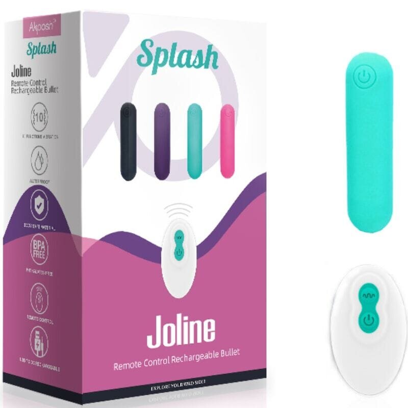 ARMONY Vibrator bullet – Splash Joline din silicon cu telecomandă și 10 vibrații verde 6.5 x 1.5 cm