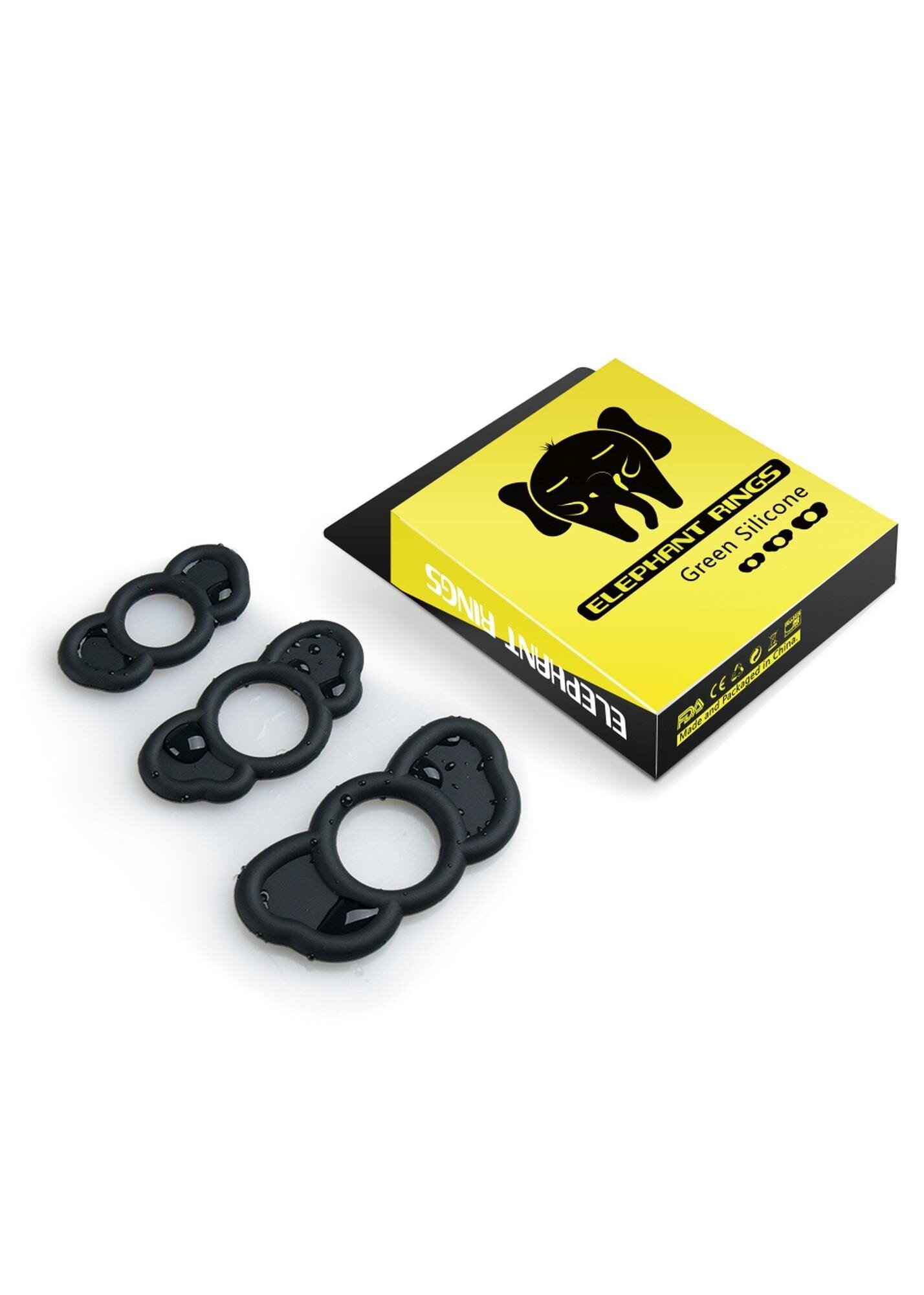 B - Series Power Inele pentru penis B-Series - Cock Ring pentru erecție mai fermă și mai îndelungată cu dimensiuni diferite negre 3 buc