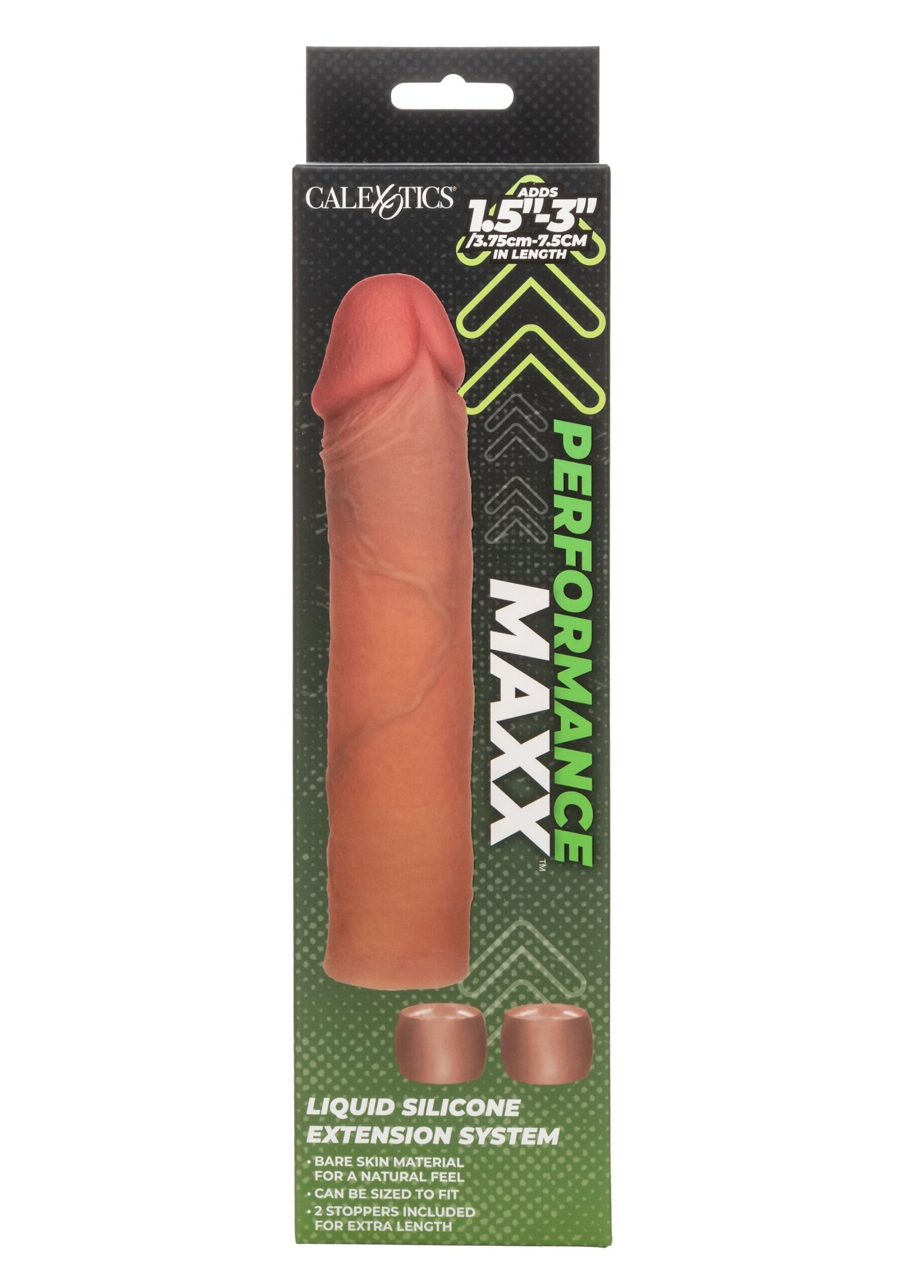 CALEXOTICS Extensie pentru penis - Performance Maxx efect de mărire până la +75 cm material silicon lichid 2025 cm caramel