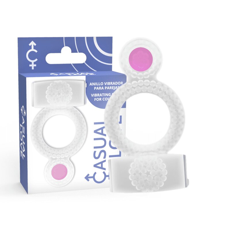 Casual Inel vibrant Love – Double Pleasure din TPR pentru stimulare clitoridiană și susținerea erecției transparent