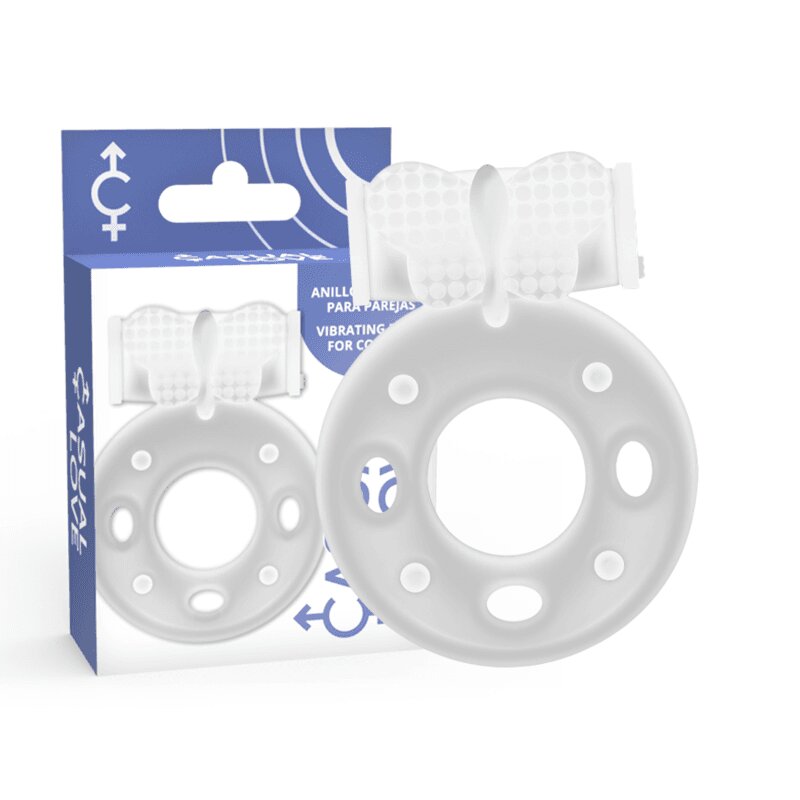 Casual Inel vibrant Love – Ring 34 din TPR flexibil cu vibrații pentru stimulare clitoridiană transparent