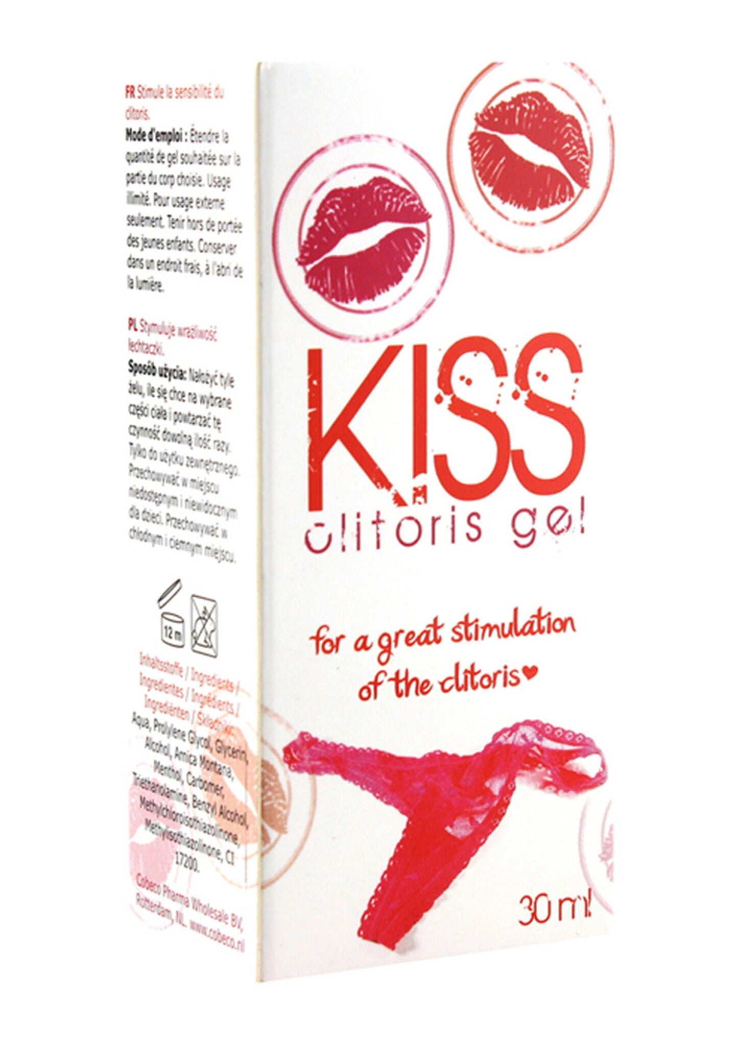 COBECO Gel stimulant clitoridian KISS – Kiss Clitoris Gel efect de încălzire și furnicături intensifică plăcerea 30 ml