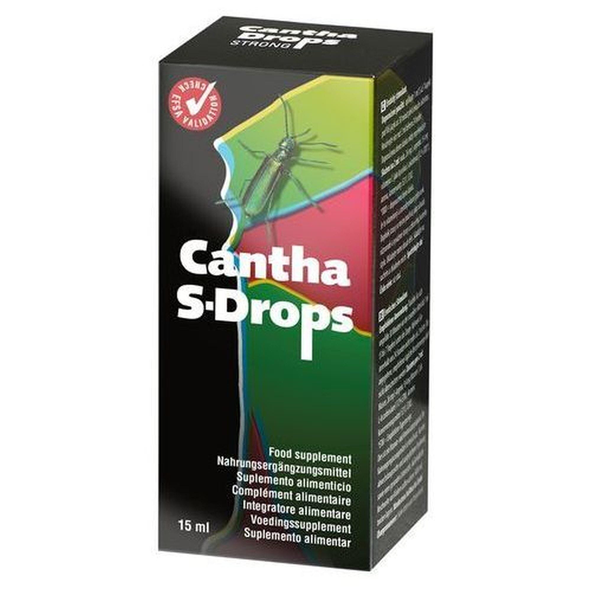 COBECO Picături afrodisiace unisex - Cantha S-Drops Strong pentru stimularea libidoului și vitalității sexuale 15 ml