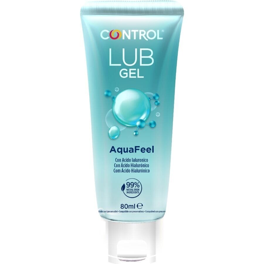 CONTROL Lubrifiant pe bază de apă – Aquafeel cu acid hialuronic hidratant 80 ml