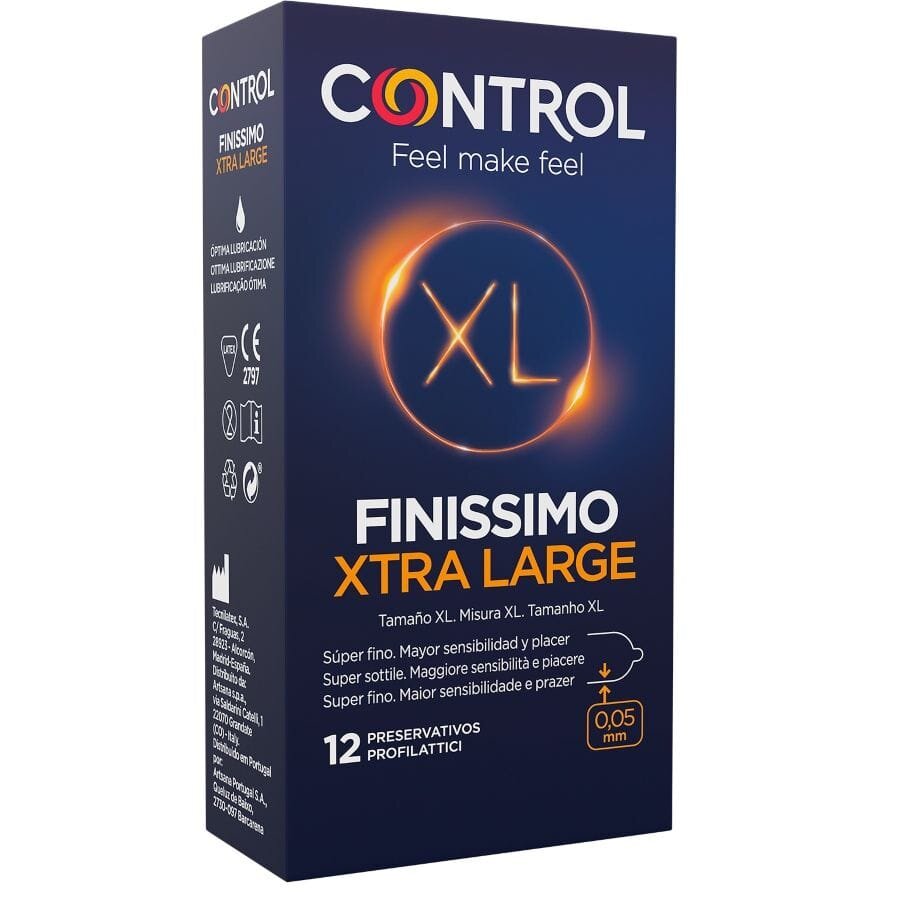 CONTROL Prezervative – Finissimo XL pentru sensibilitate ridicată și dimensiuni mari 12 bucăți