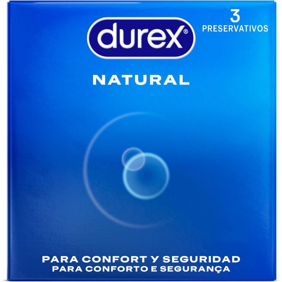 DUREX Prezervative – Natural latex transparent lubrifiat pachet 3 bucăți