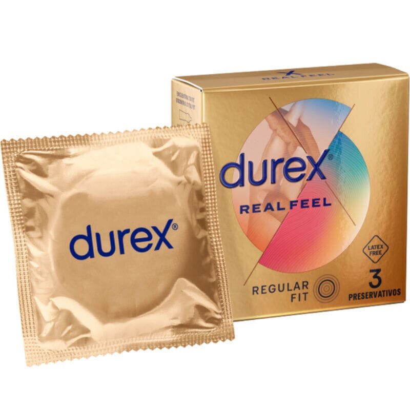DUREX Prezervative – Real Feel latex-free senzație naturală „piele pe piele” ultra-sensibile 3 bucăți