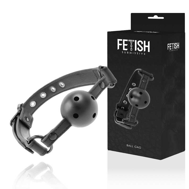 Fetish Gag SUBMISSIVE – Vegan Breathable Gag minge perforată neopren & piele vegană 61.5 cm