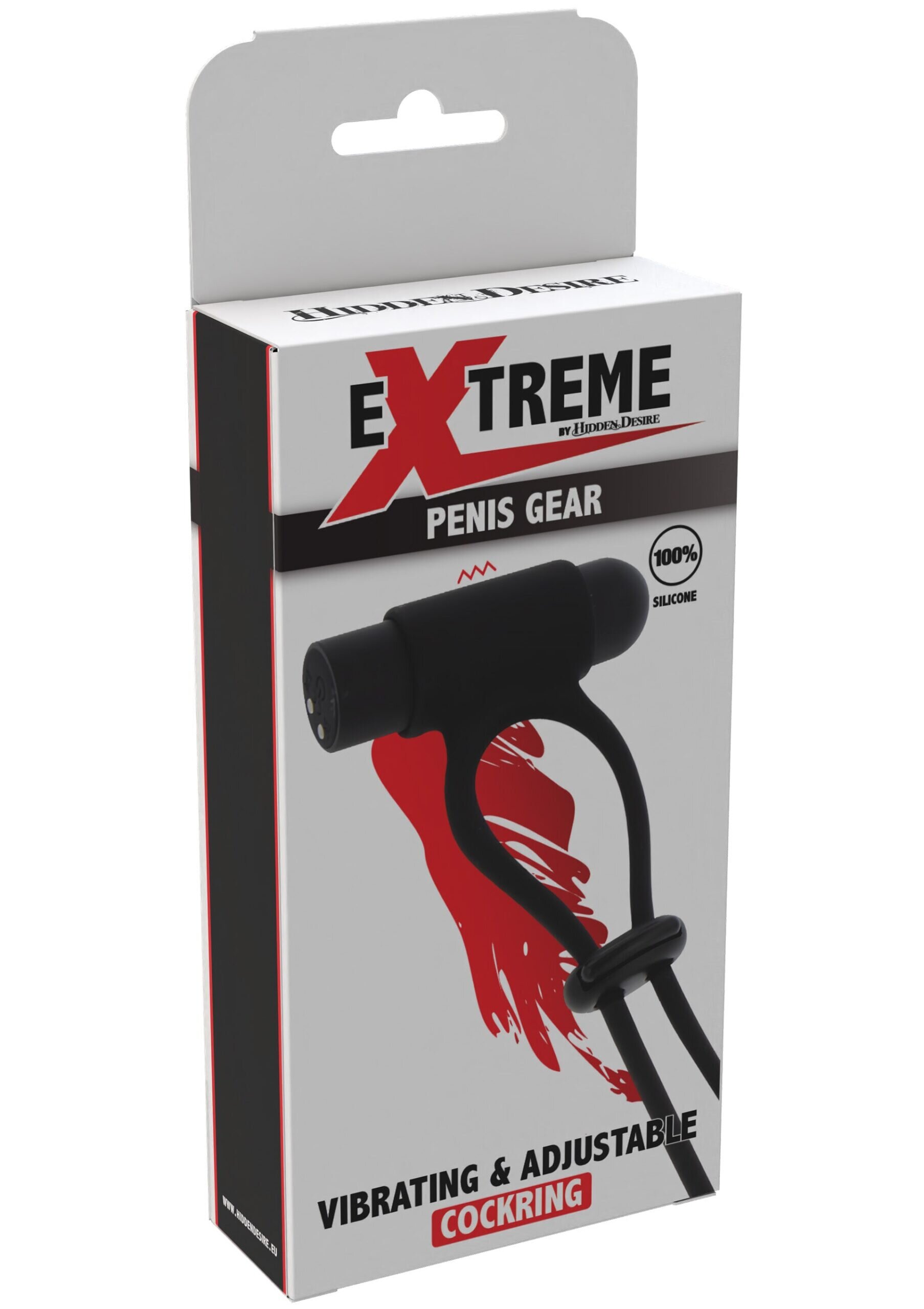 Hidden Desire Inel vibrator pentru penis Extreme by - Penis Gear ajustabil din silicon 10 moduri de vibratii negru