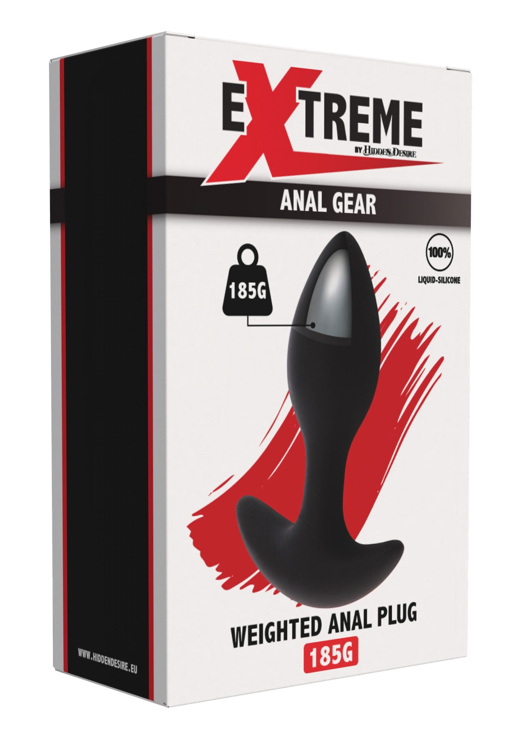 Hidden Desire Plug anal Extreme by - Weighted din silicon lichid negru greutate 185 g