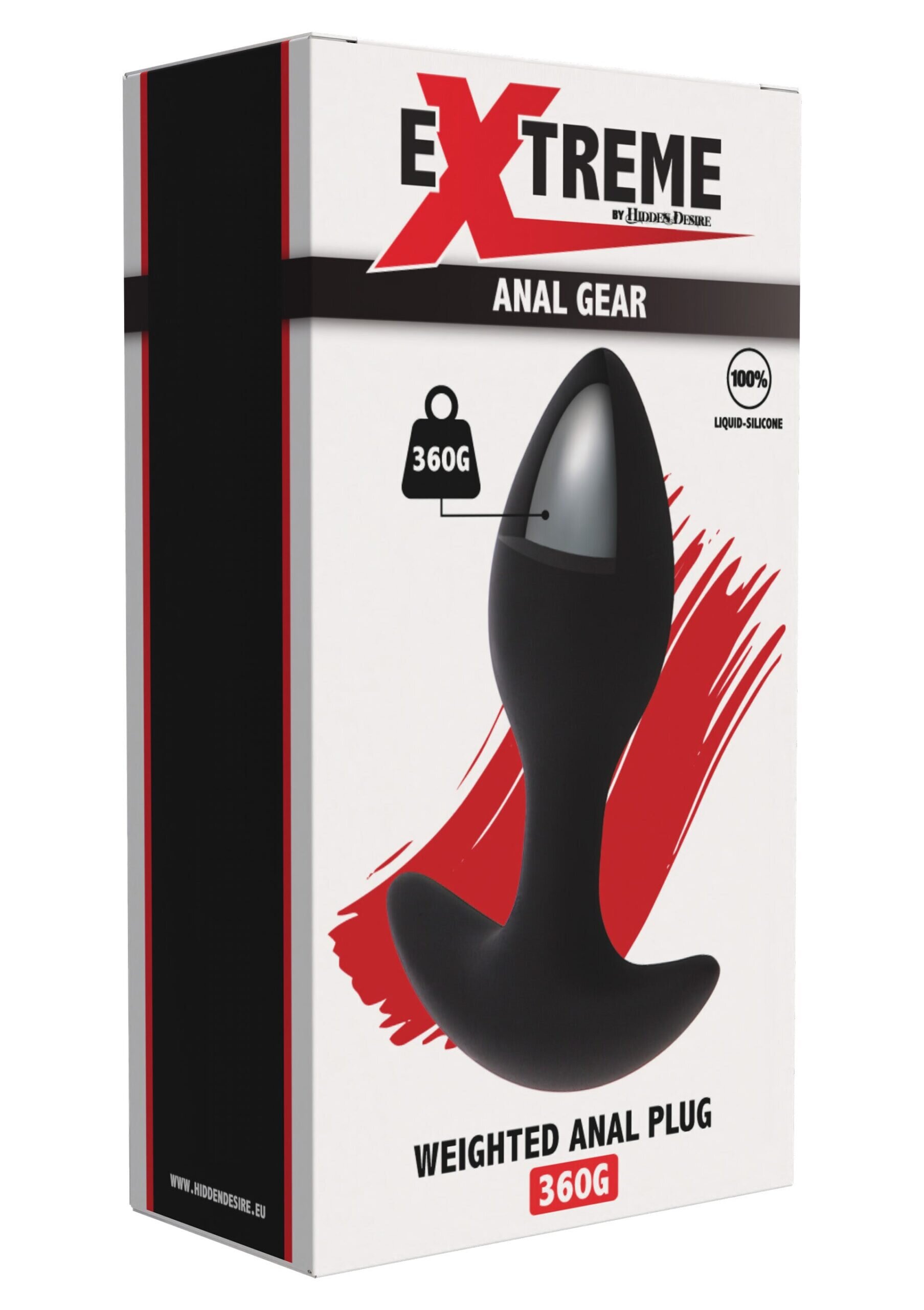 Hidden Desire Plug anal Extreme by - Weighted din silicon lichid negru greutate 360 g