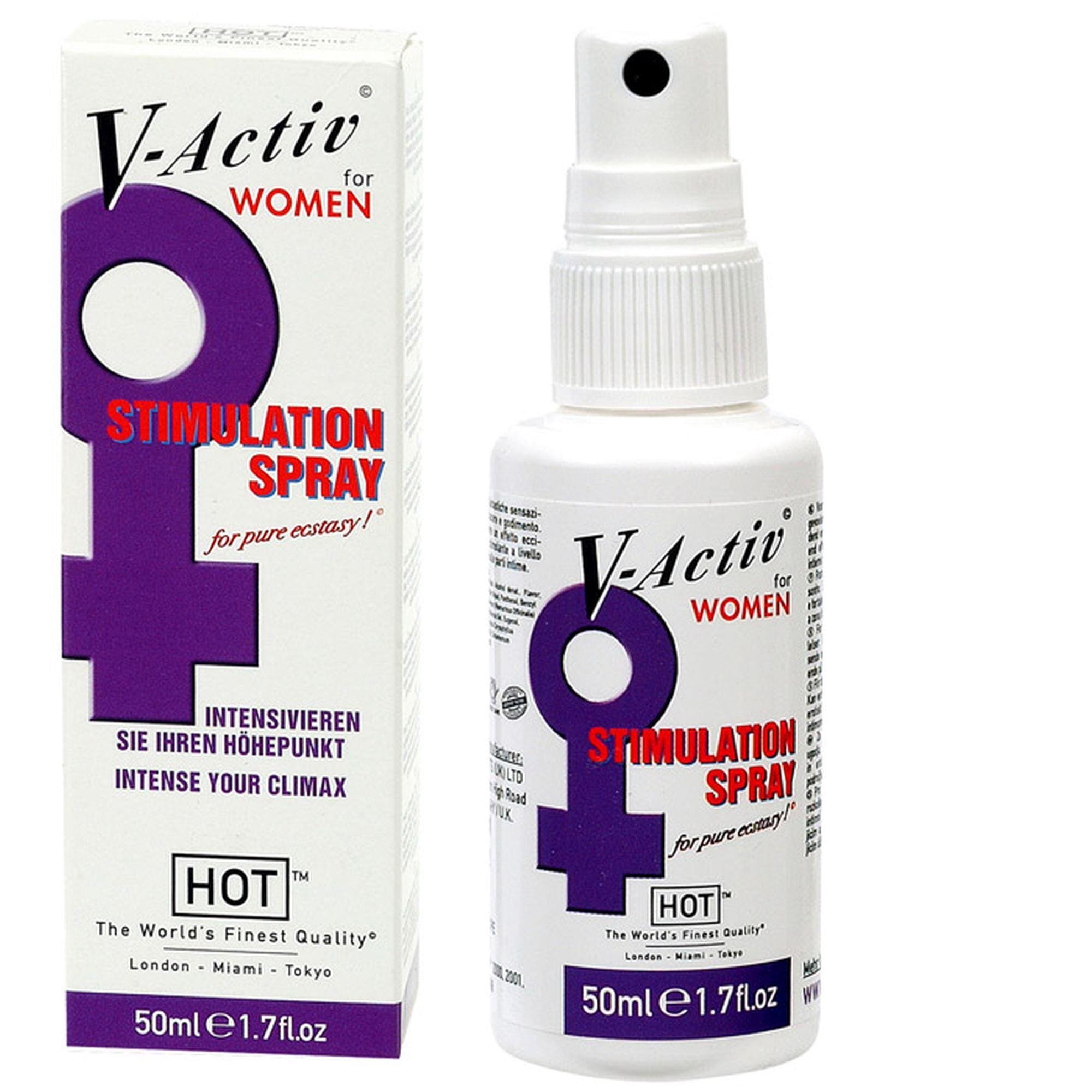 HOT Spray intim pentru femei - V-Activ Stimulation pentru stimularea clitorisului și creșterea sensibilitații 50 ml
