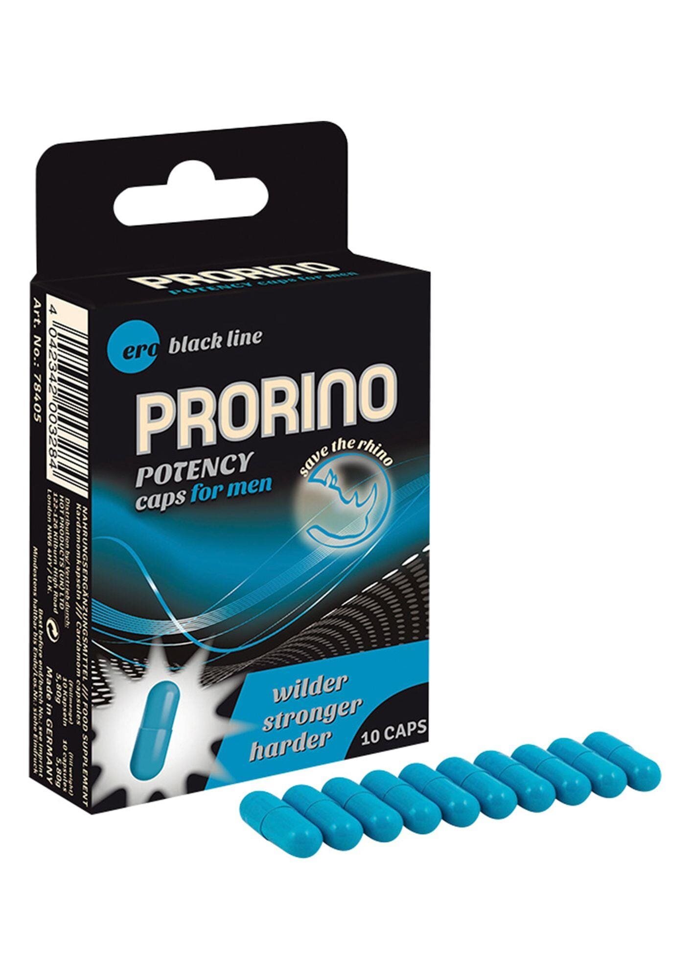 HOT Supliment alimentar Ero - PRORINO Men Black Line pentru îmbunătățirea performanței sexuale 10 buc