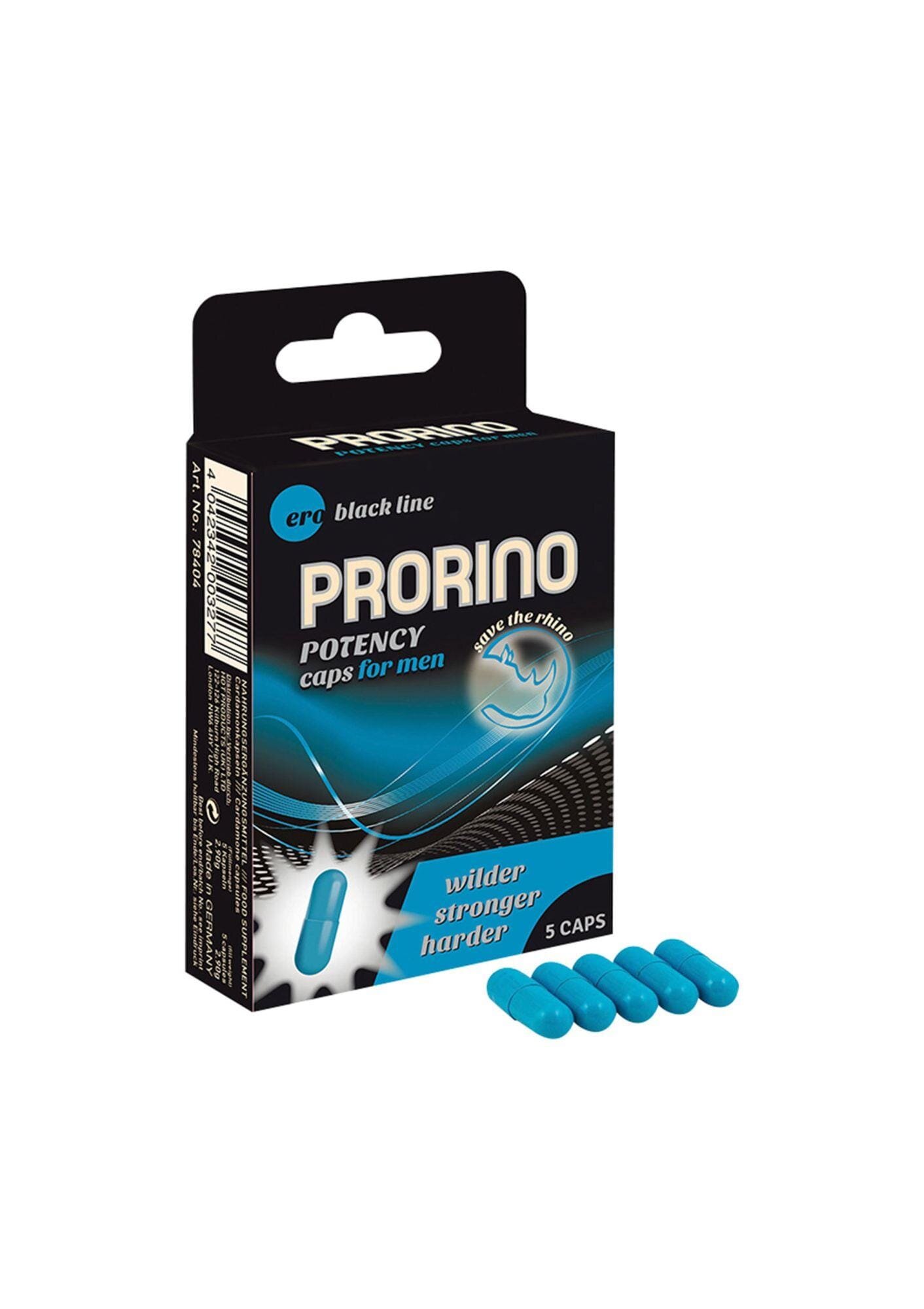 HOT Supliment alimentar Ero - PRORINO Men Black Line pentru îmbunătățirea performanței sexuale 5 buc