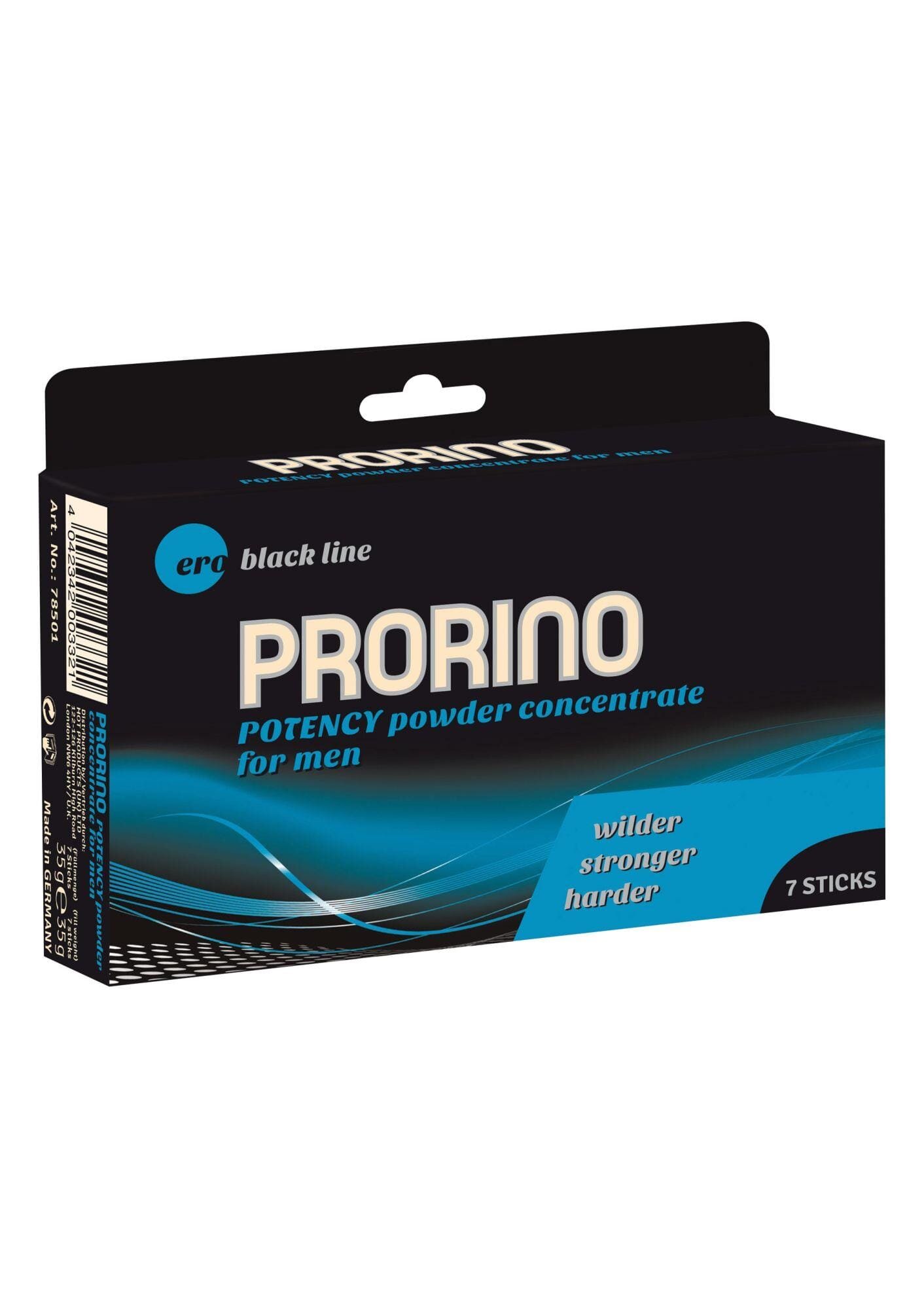 HOT Supliment alimentar Ero - PRORINO Men Black Line pentru îmbunătățirea performanței sexuale 7 plicuri