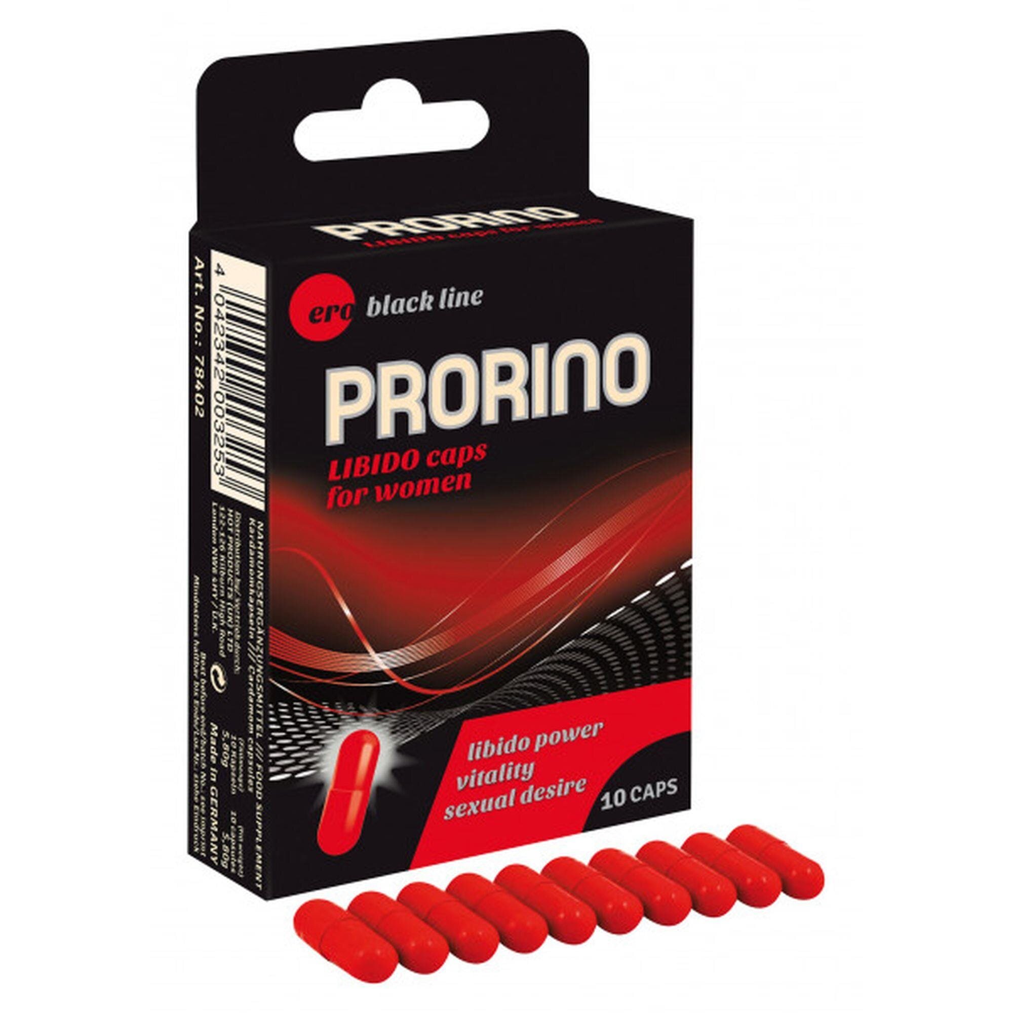 HOT Supliment alimentar Ero - PRORINO Women Black Line pentru stimularea libidoului feminin 10 buc