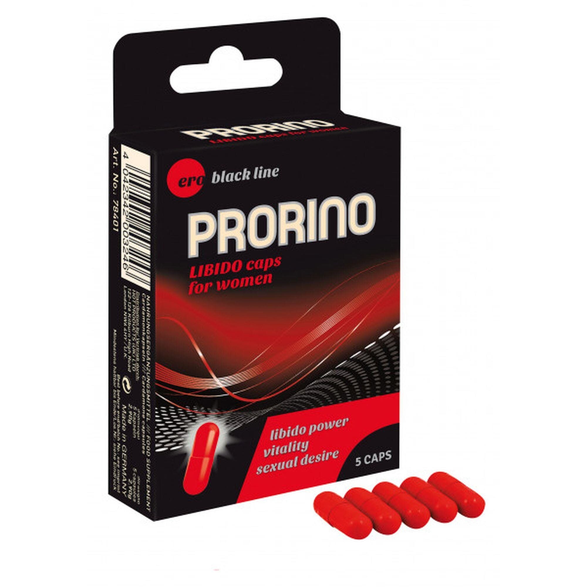 HOT Supliment alimentar Ero - PRORINO Women Black Line pentru stimularea libidoului feminin 5 buc