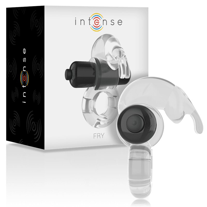 INTENSE Inel vibrator – Fry Rabbit întârzie ejacularea și stimulează clitorisul 1 mod de vibrație transparent