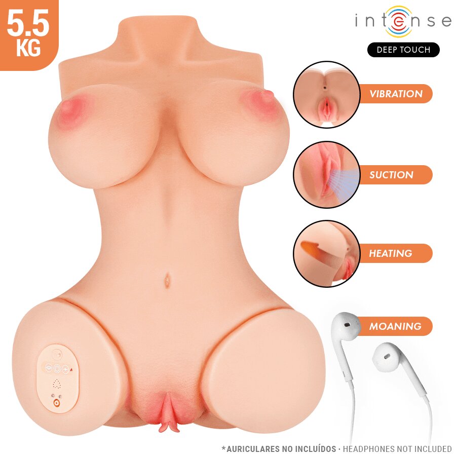 INTENSE Masturbator – Deep Touch Vero cu vibrații sucțiune încălzire și efecte sonore telecomandă TPE realist 5.5 kg