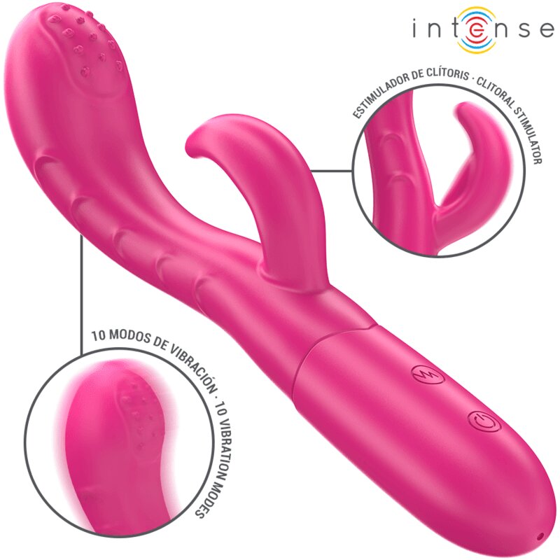 INTENSE Vibrator – Amara cu 10 moduri încărcare USB waterproof silicon medical roz