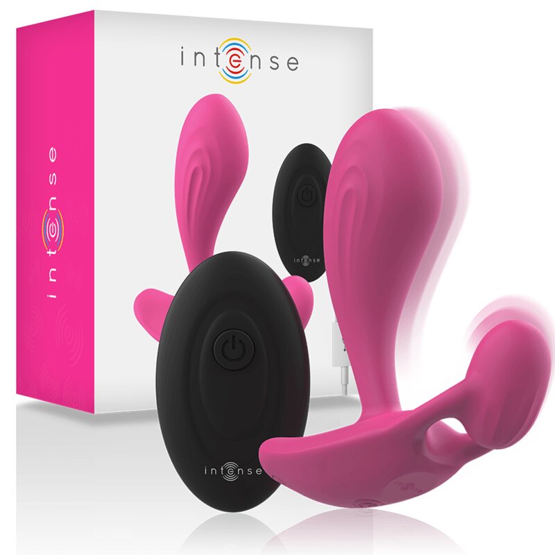 INTENSE Vibrator anal – Shelly Plug cu telecomandă 10 funcții de vibrație unisex silicon medical roz