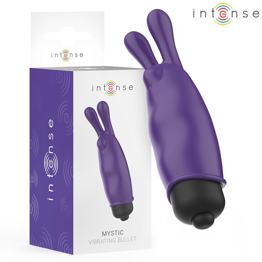 INTENSE Vibrator bullet – Mystic Purple design cu urechiușe 8.7 × 2.4 cm silicon/ABS baterii LR44