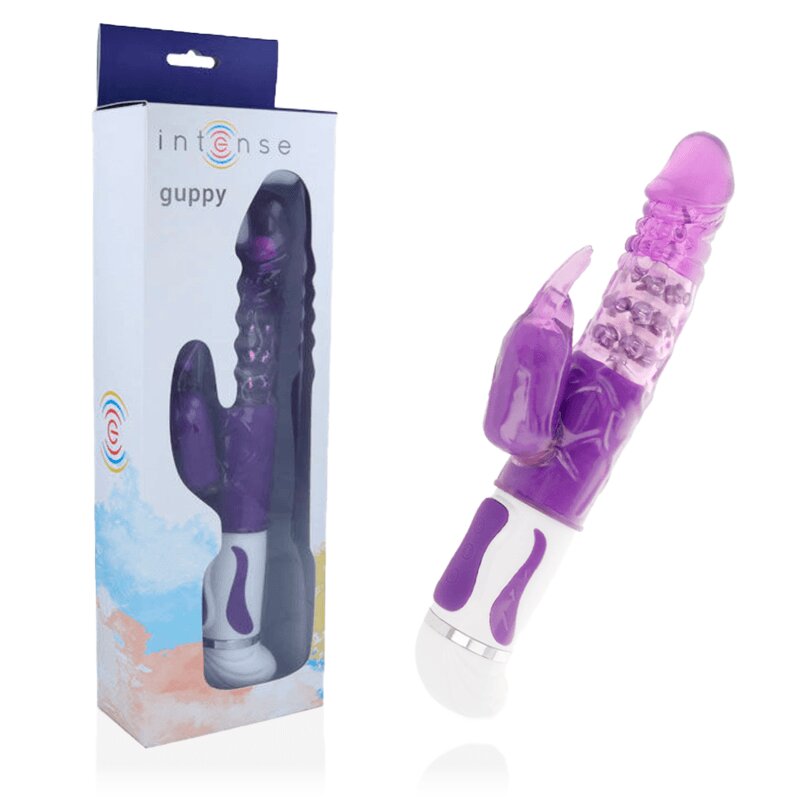 INTENSE Vibrator – Guppy rotativ din silicon de lux pentru stimulare intensă și plăcere multiplă culoare lila