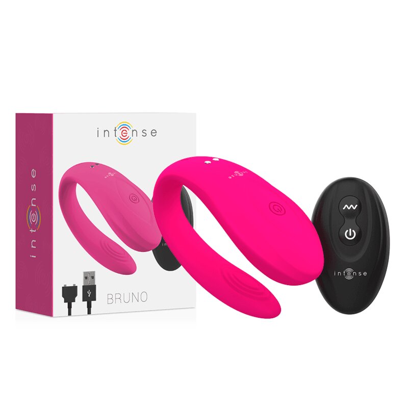 INTENSE Vibrator pentru cupluri – Bruno Partner 10 funcții de vibrație stimulare clitoris & punctul G roz reîncărcabil