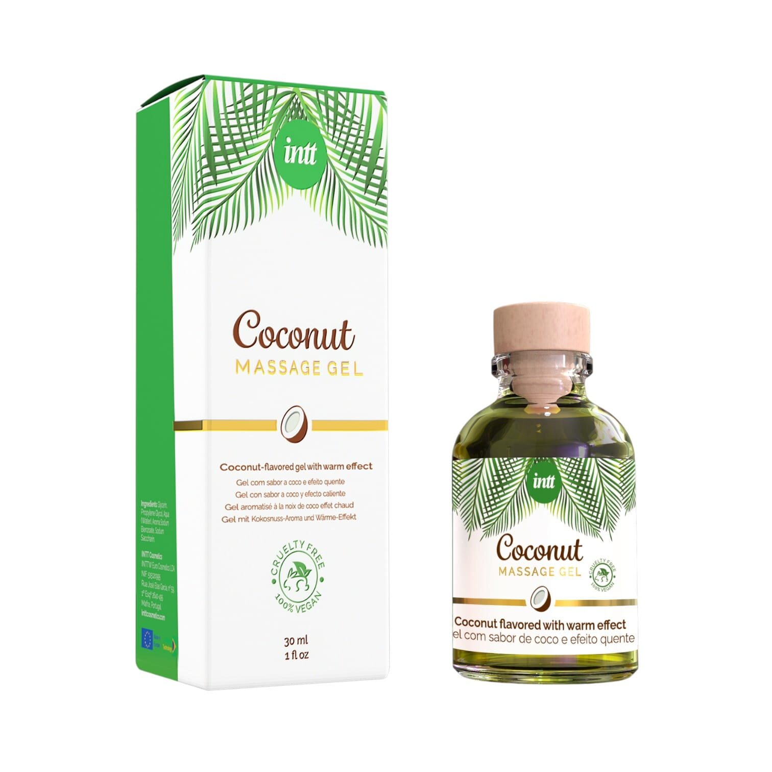 INTT Gel – Coconut Massage Gel pentru masaj erotic sex oral excitare intensă cu efect de încălzire 30 ml