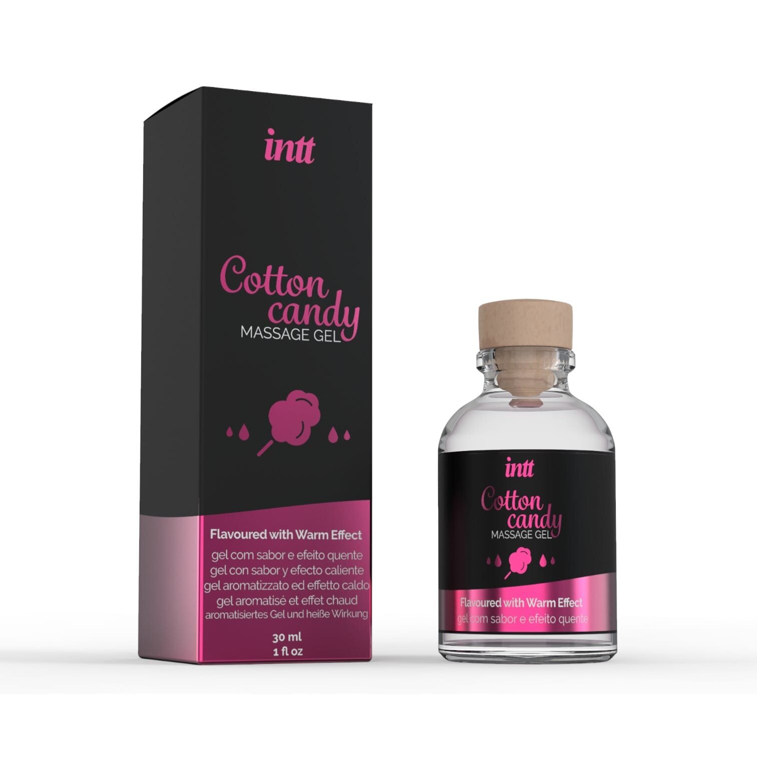 INTT Gel – Cotton Candy Massage pentru masaj erotic sex oral excitare intensă cu efect de încălzire 30 ml
