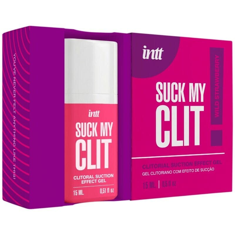 INTT Gel stimulant clitoridian – Suck My Clit efect de sucțiune și încălzire aromă Wild Strawberry 15 ml