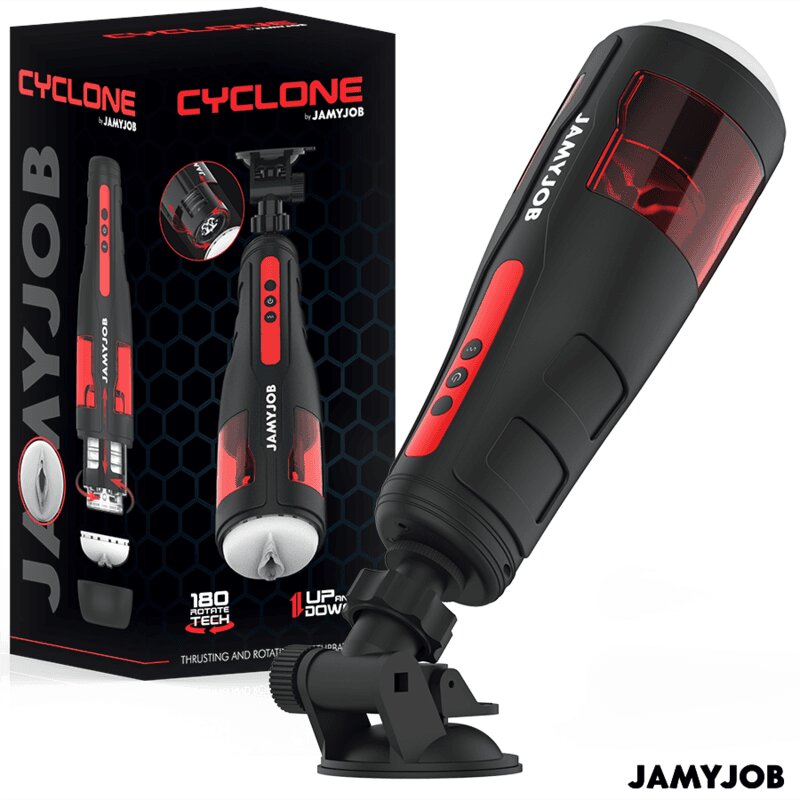 JAMYJOB Masturbator automat – Cyclone rotație și mișcare automată 10 moduri USB silicon medical