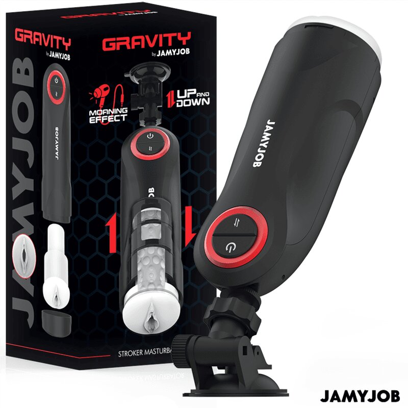 JAMYJOB Masturbator automat – Gravity 5 moduri de mișcare cu efecte sonore reîncărcabil USB silicon medical